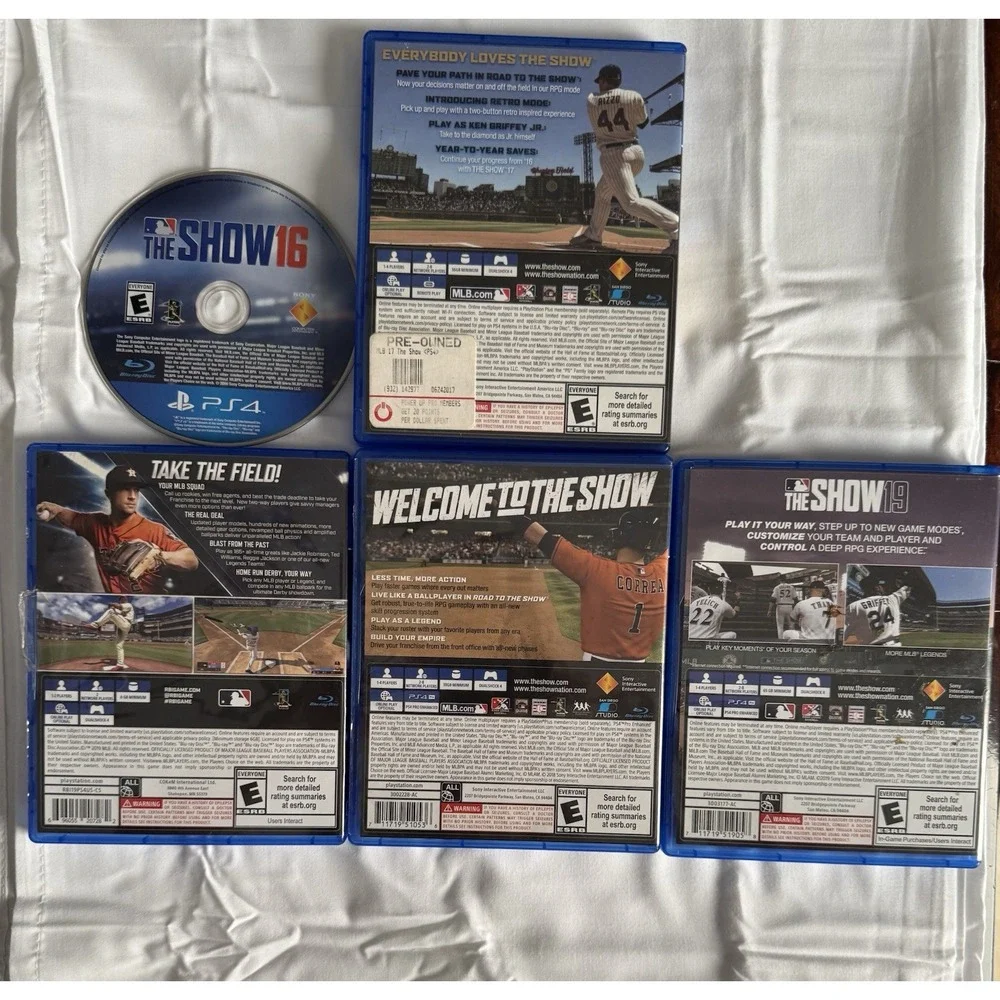 PS4 Baseball Game Lot MLB The Show 16 17 18 19 + RBI Baseball